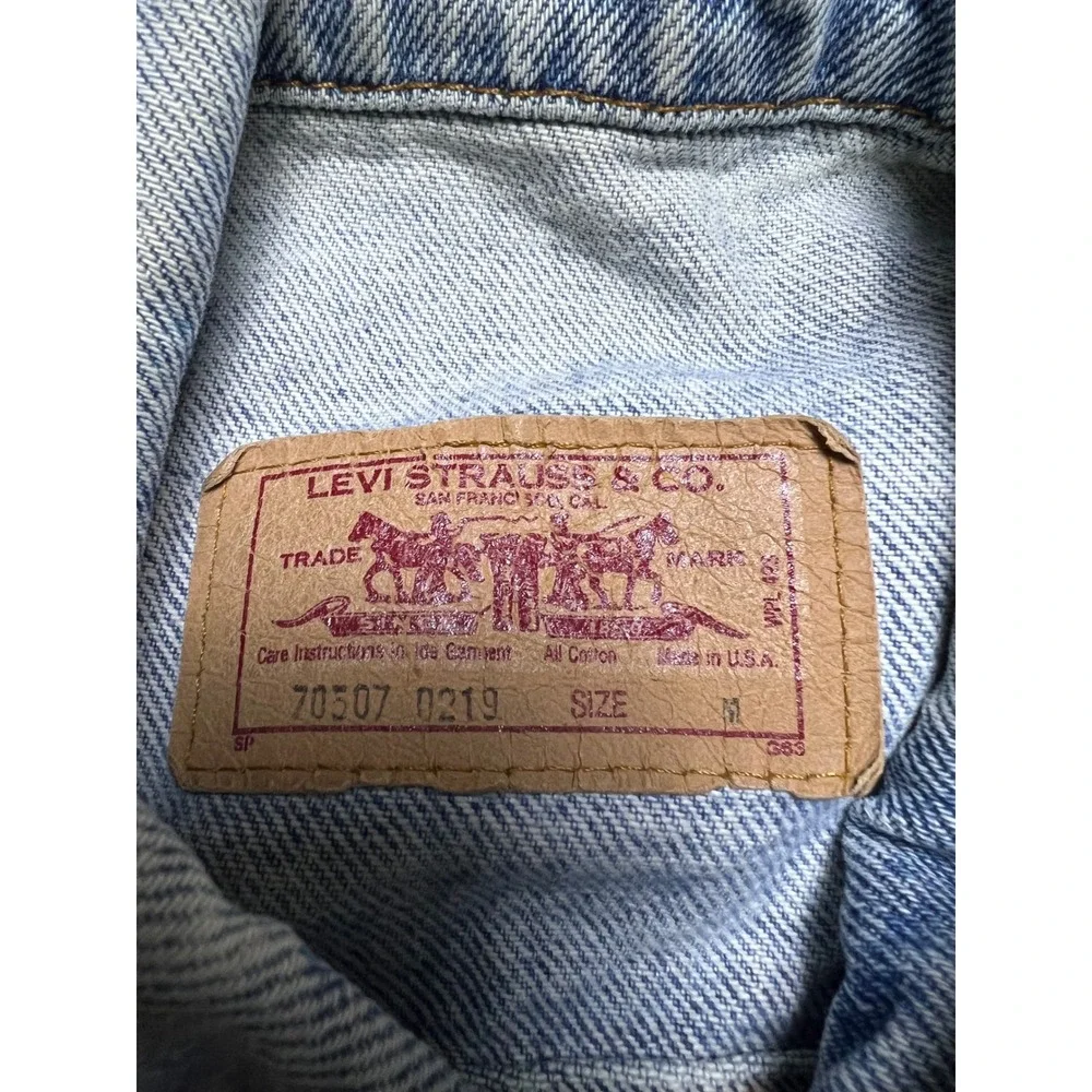 Levi's Denim Vest Mens M Blue Acid Wash Frayed Cut Off Trucker 70507-0219 USA